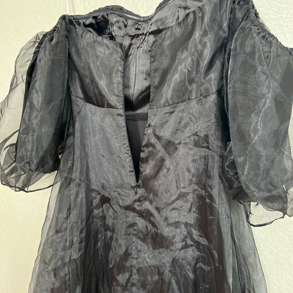 NWOT True Excellence Black Bustier Off-the-Shoulder Maxi Dress - Picture 8 of 10